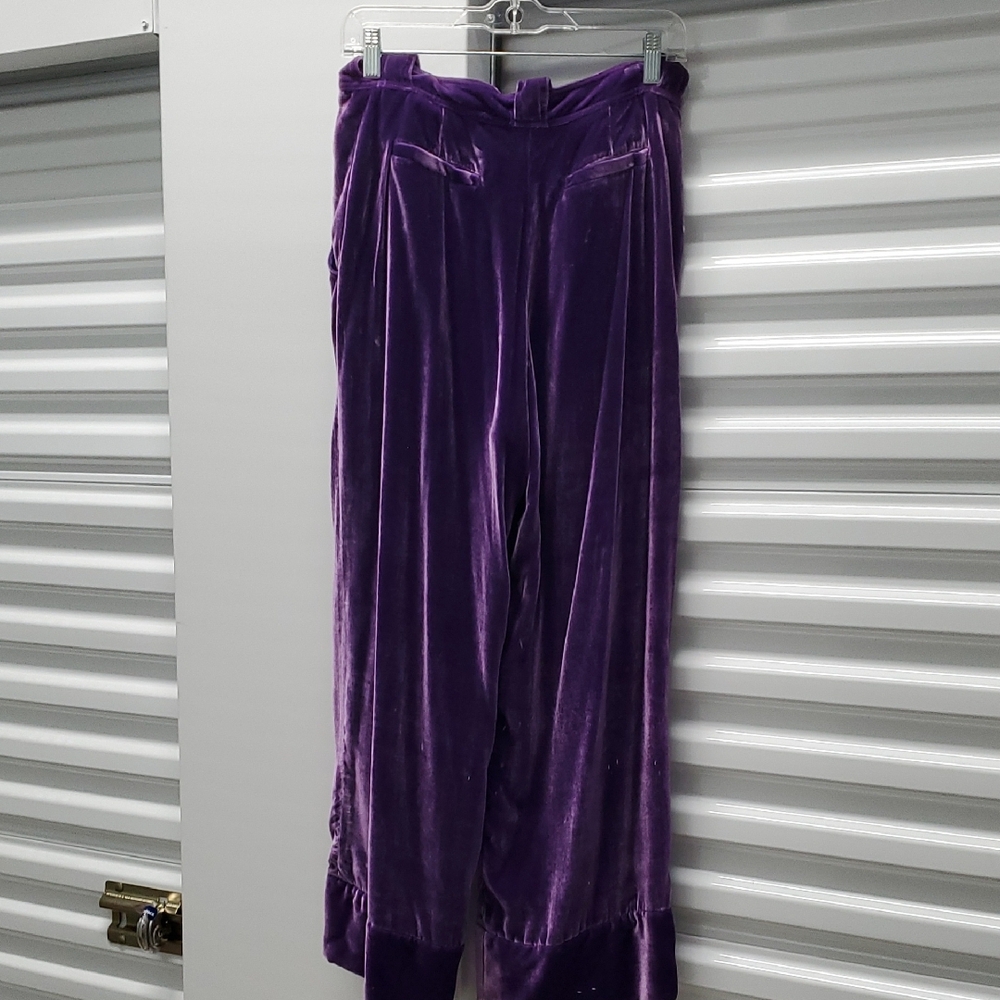 Maryam Nassir Zadeh Rich Purple Velvet Trousers - Picture 5 of 5